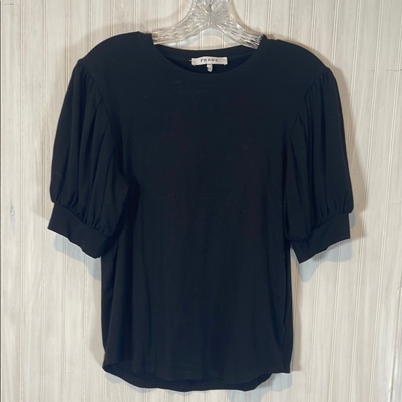 FRAME PLEATED PUFF SLEEVE TEE LARGE  cc - Picture 1 of 5